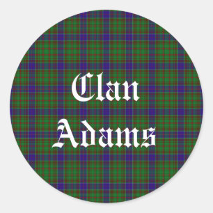 Scottish Clan Adams Tartan Classic Round Sticker