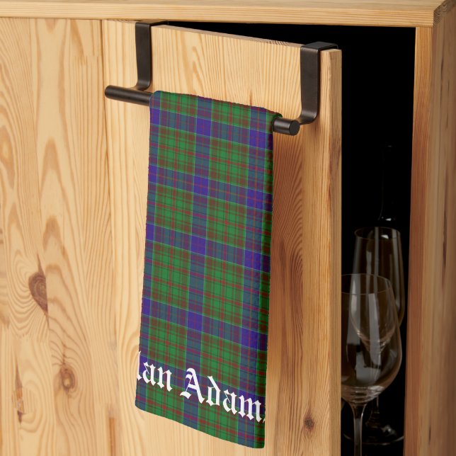 Scottish Clan Adams Tartan   Kitchen Towel (Thirds Fold)