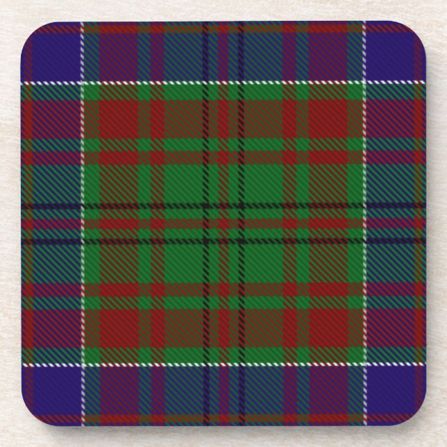 Scottish Clan Adams Tartan Plaid Beverage Coaster (Front)