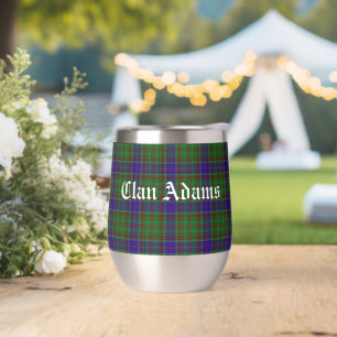 Scottish Clan Adams Tartan Thermal Wine Tumbler