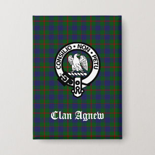 Scottish Clan Agnew Crest & Tartan Button