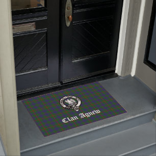 Scottish Clan Agnew Crest & Tartan Doormat