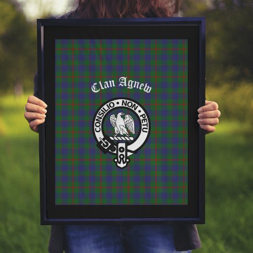Scottish Clan Agnew Crest  Tartan  Poster