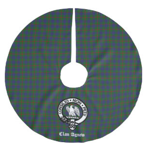 Scottish Clan Agnew Tartan Crest Customizable Brushed Polyester Tree Skirt