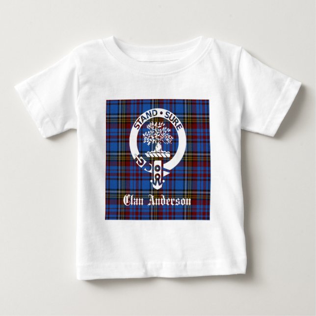 Scottish Clan Anderson Crest & Tartan Baby T-Shirt (Front)