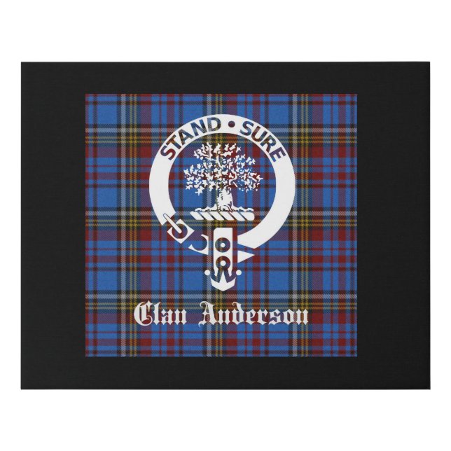 Scottish Clan Anderson Crest & Tartan Faux Canvas Print (Front)