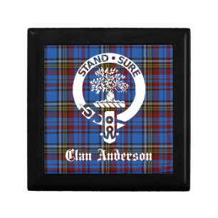 Scottish Clan Anderson Crest & Tartan Jewelry Box