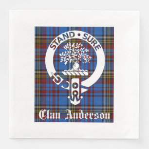 Scottish Clan Anderson Crest & Tartan Paper Dinner Napkins