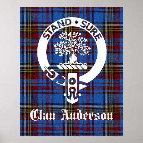 Scottish Clan Anderson Crest  Tartan Poster