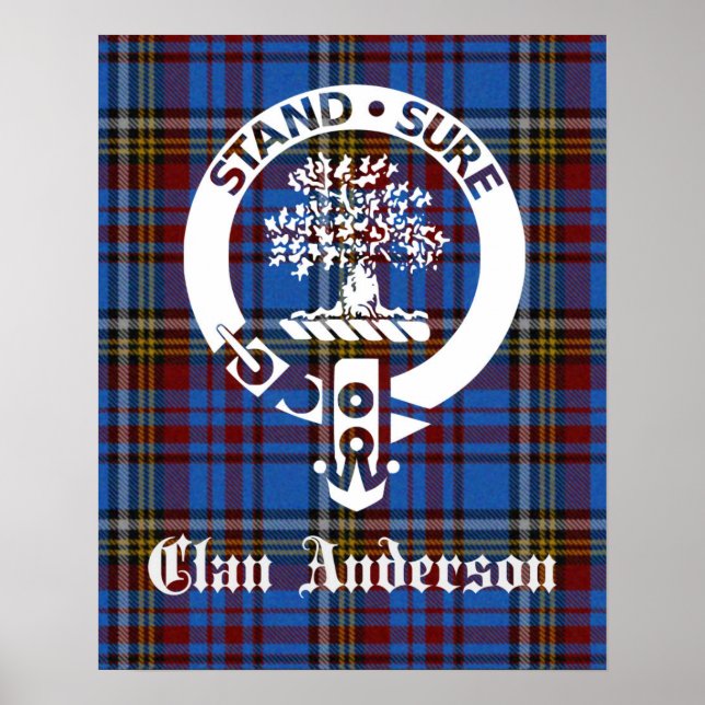 Scottish Clan Anderson Crest & Tartan Poster (Front)