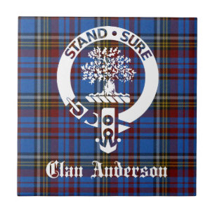Scottish Clan Anderson Crest & Tartan Tile
