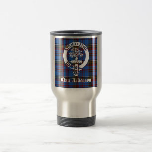 Scottish Clan Anderson Crest & Tartan Travel Mug