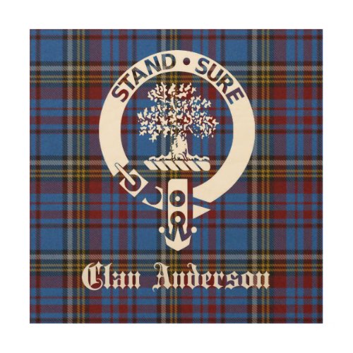 Scottish Clan Anderson Crest  Tartan Wood Wall Art