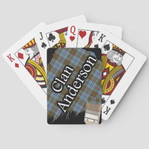 Scottish Clan Anderson Tartan Paint Brush Poker Cards