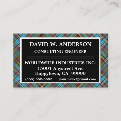 Scottish Clan Anderson Tartan Plaid Business Card