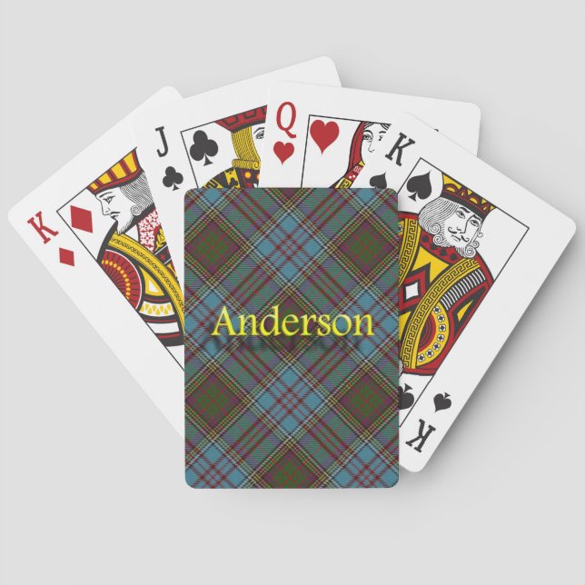 Scottish Clan Anderson Tartan Poker Cards (Back)