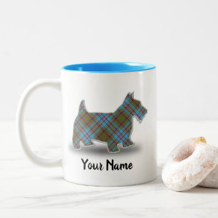 Scottish Clan Anderson Tartan Scottish Terrier Two-Tone Coffee Mug