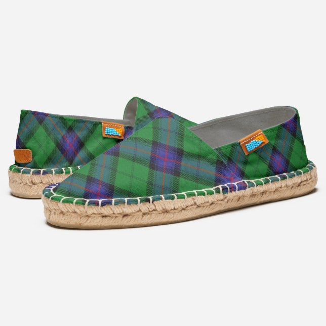 Scottish Clan Armstrong Tartan Plaid Espadrilles (Angled)