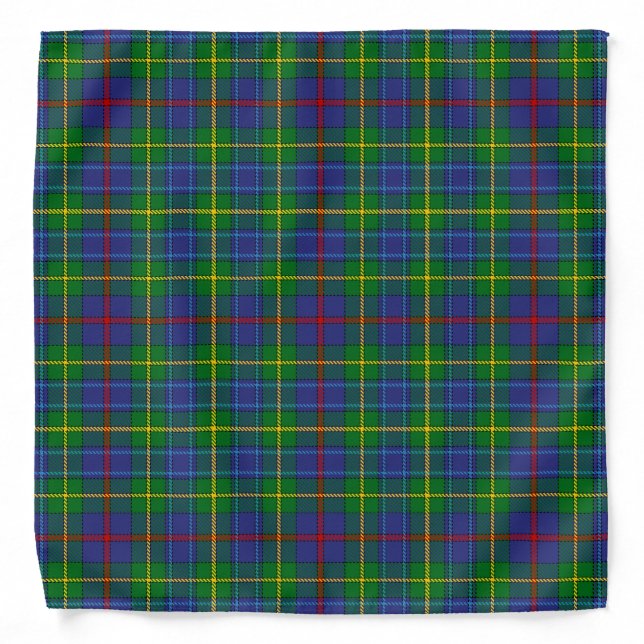 Scottish Clan Bailey Tartan Plaid Bandana (Front)