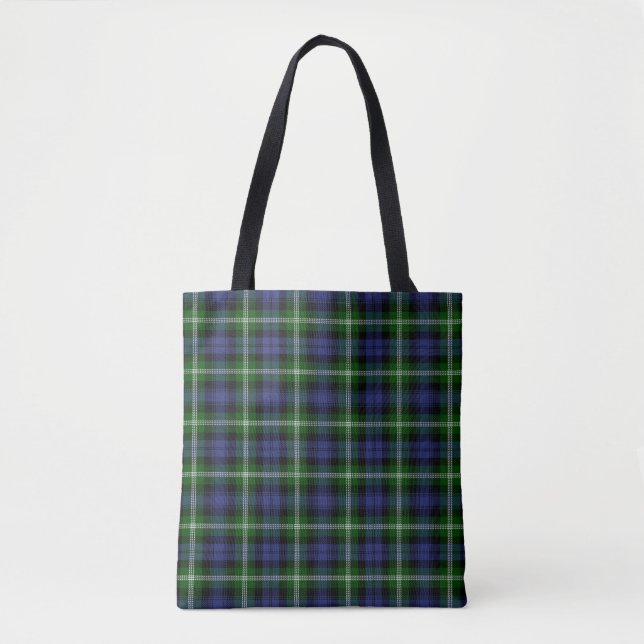 Scottish Clan Baillie Modern Tartan Plaid Tote Bag (Front)