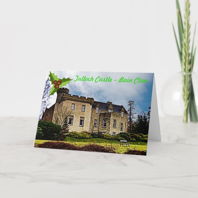 Scottish Clan Bain's Tulloch Castle Christmas Holiday Card (Front)
