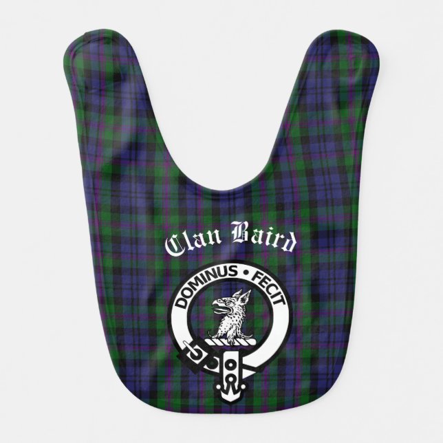 Scottish Clan Baird Crest Tartan   Baby Bib (Front)