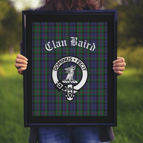 Scottish Clan Baird Crest Tartan Poster