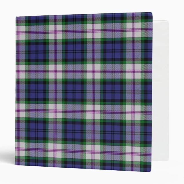 Scottish Clan Baird Dress Tartan Plaid 3 Ring Binder (Front/Inside)