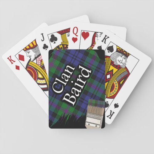 Scottish Clan Baird Tartan Paint Brush Playing Cards