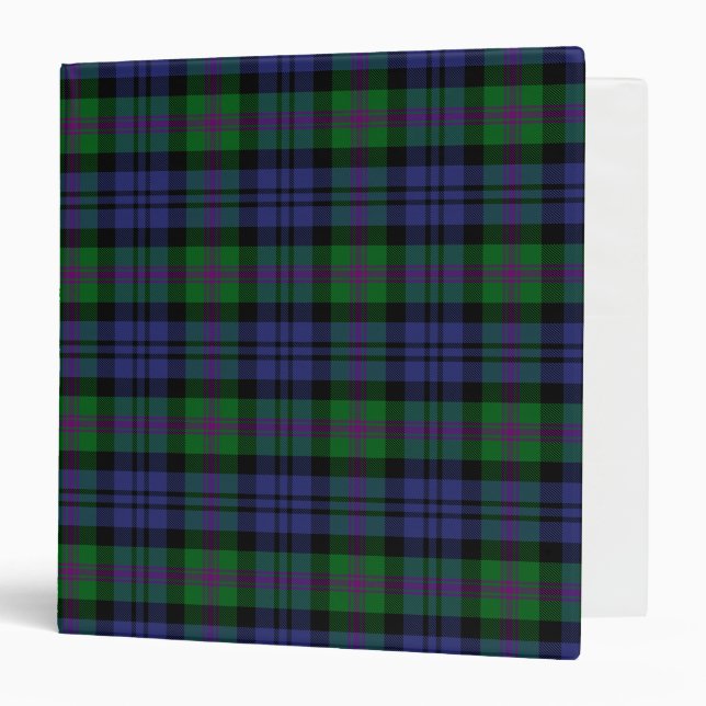 Scottish Clan Baird Tartan Plaid 3 Ring Binder (Front/Inside)