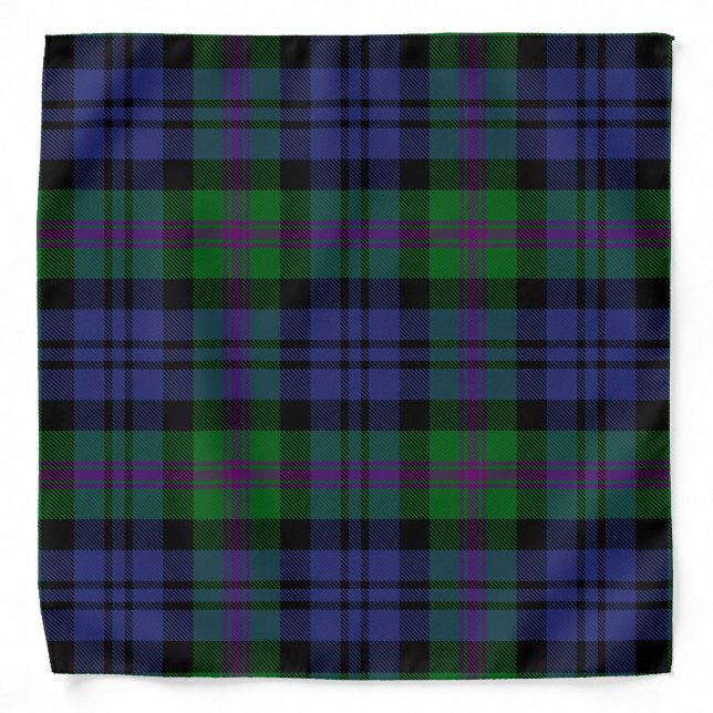 Scottish Clan Baird Tartan Plaid Bandana (Front)
