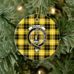 Scottish Clan Barclay Dress Modern Tartan and Cres Ceramic Ornament