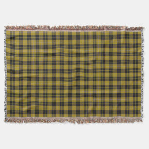 Scottish Clan Barclay Dress Yellow Black Tartan Throw Blanket