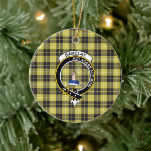 Scottish Clan Barclay Tartan and Crest Ceramic Ornament