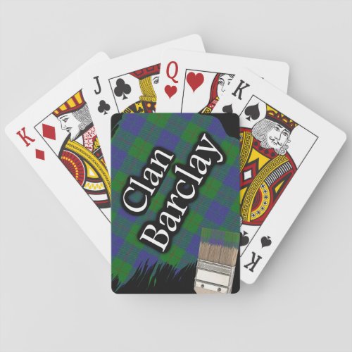 Scottish Clan Barclay Tartan Paint Brush Poker Cards