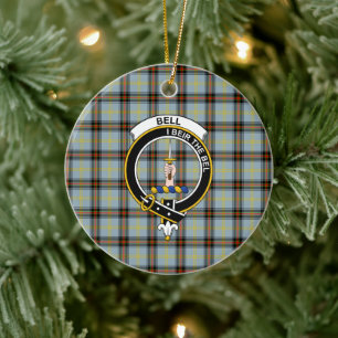 Scottish Clan Bell Tartan and Crest Ceramic Ornament