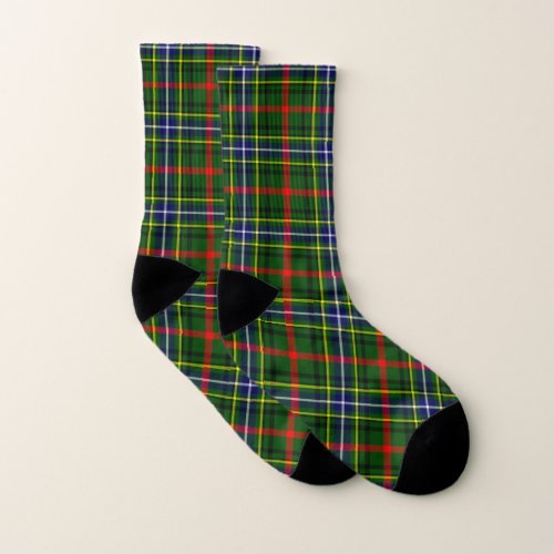 Scottish Clan Bisset Tartan Plaid Socks