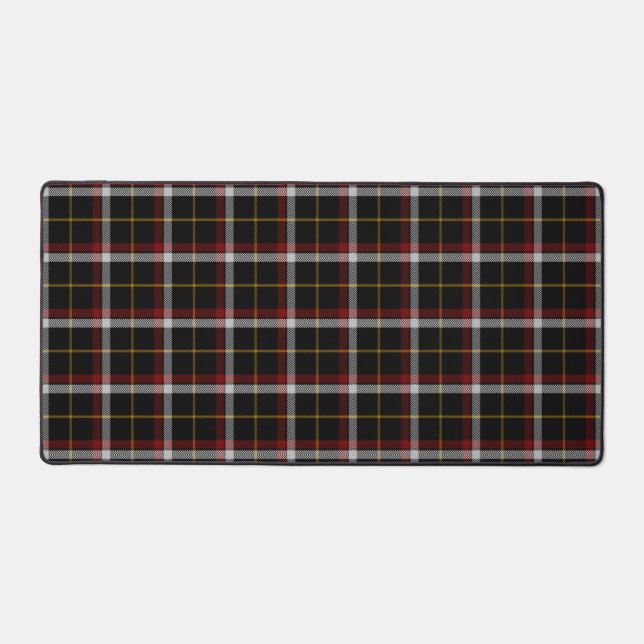 Scottish Clan Black Tartan Plaid Desk Mat (Front)