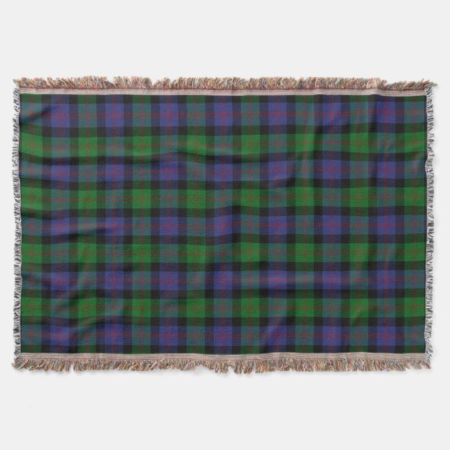 Scottish Clan Blair Tartan Plaid Throw Blanket (Front)