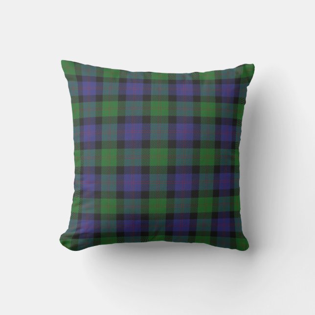 Scottish Clan Blair Tartan Throw Pillow (Front)