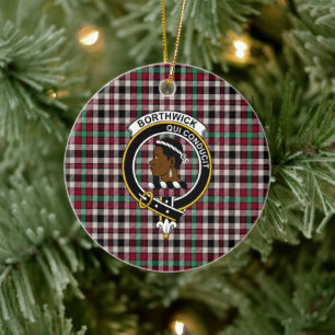 Scottish Clan Borthwick Ancient Tartan and Crest Ceramic Ornament