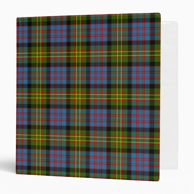 Scottish Clan Bowie Tartan Plaid 3 Ring Binder (Front/Inside)