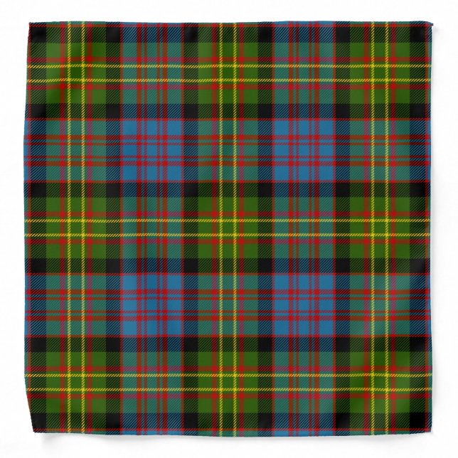 Scottish Clan Bowie Tartan Plaid Bandana (Front)