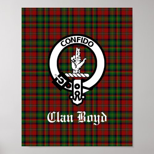 Scottish Clan Boyd Crest Badge  Tartan  Poster