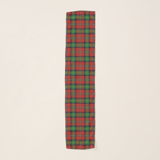 Scottish Clan Boyd Red and Green Tartan Plaid Scarf (Front)