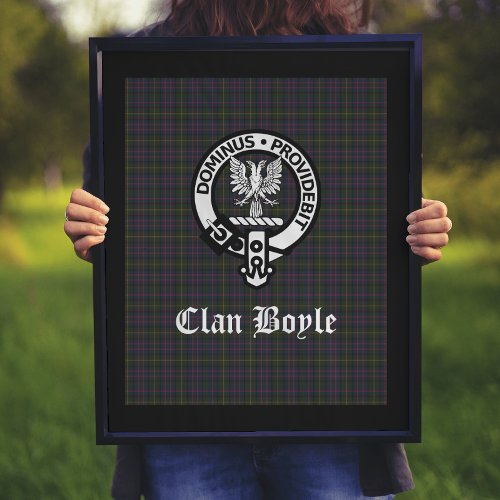 Scottish Clan Boyle Crest Badge  Tartan Poster