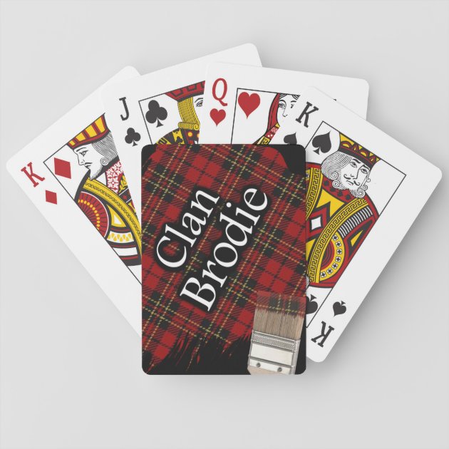 Scottish Clan Brodie Tartan Paint Brush Playing Cards Zazzle