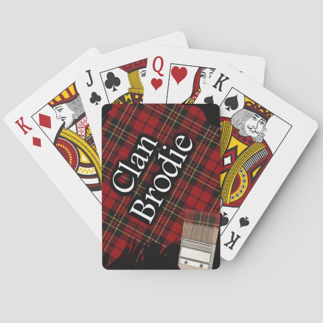 Scottish Clan Brodie Tartan Paint Brush Poker Cards (Back)