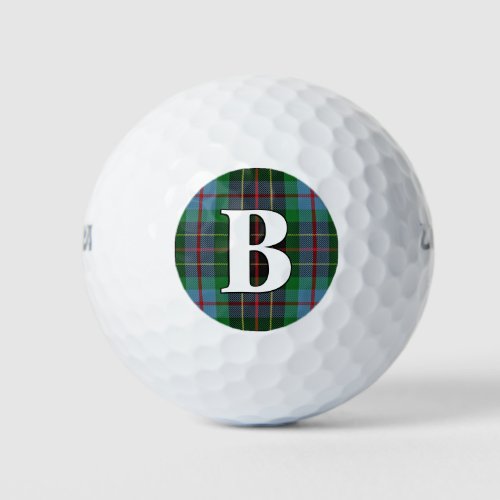 Scottish Clan Brodie Tartan Plaid Golf Balls