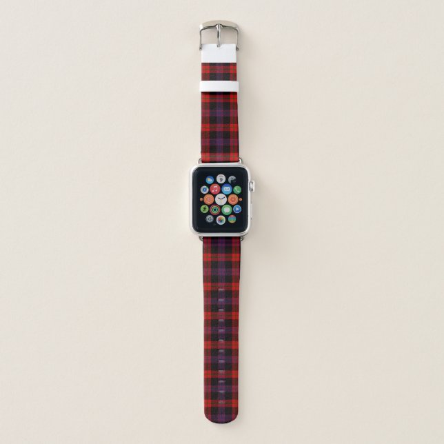Scottish Clan Brown Tartan Plaid Apple Watch Band (Front)